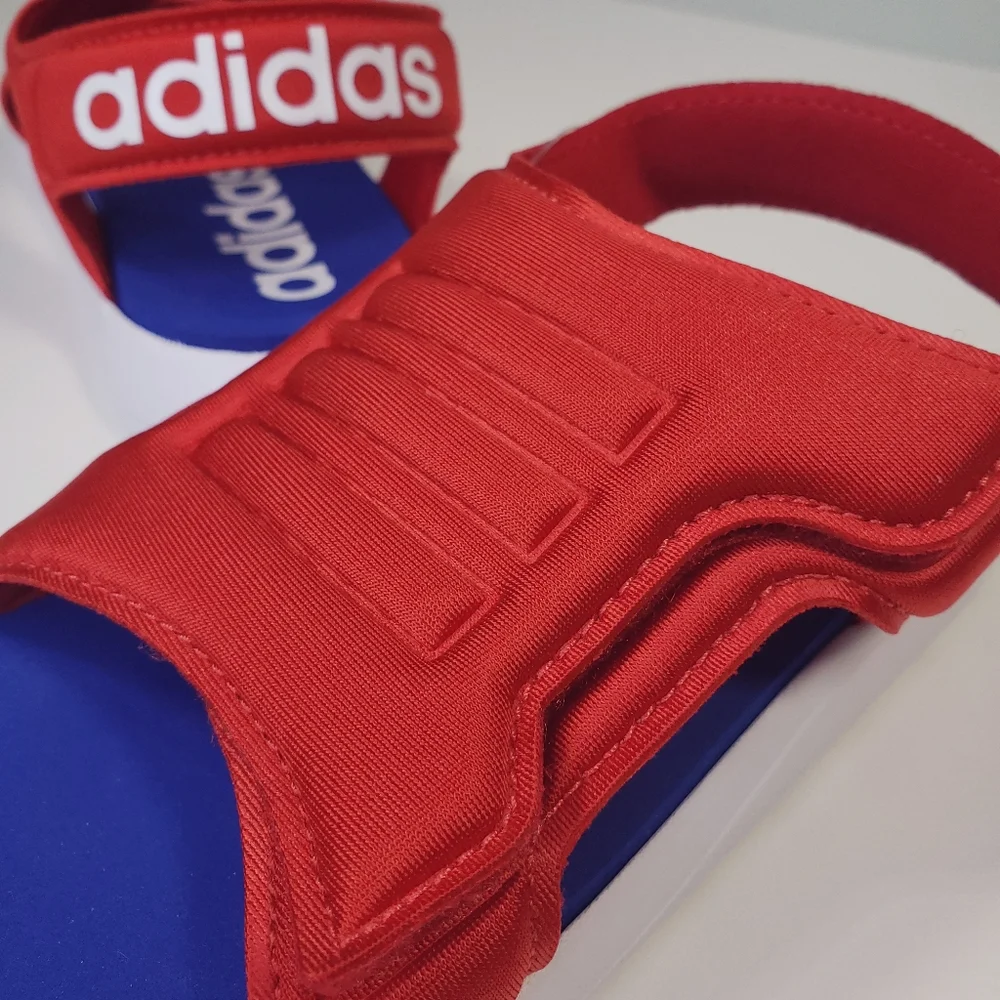 13K Adidas Comfort Sandal C Red Blue White Kids Size 13K